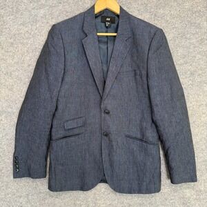 H&M 100% Linen Blazer Jacket Sports Coat Mens 36 Regular‎ 2 Button Vented Coat